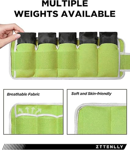 Adjustable Ankle Weights for Women Men and Kids | 1 Pair 5 10 15 18 20 Lbs Leg Wrist Ankle Weight Straps for Yoga, Walking, Running, Aerobics, Gym, Dance, Pilates, Cardio