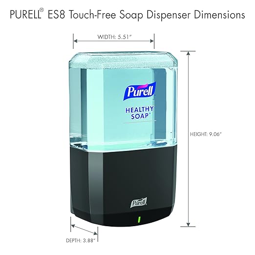 PURELL ES8 Automatic Soap Dispenser, Graphite, for 1200 mL PURELL ES8 HEALTHY SOAP Refills (Pack of 1) - 7734-01 - Manufactured by GOJO, Inc.