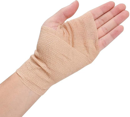 12PCS Self Adherent Bandage, 3" x5yd  7.5cmx4.5m Elastic Cohesive Gauze Wrap, Medical Sport Wrap Athletic Tape for Stretch Sports Ankle Wrist Sprains Swelling - Brown