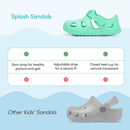 Ten Little Splash Sandals for Toddlers, Kids & Baby - APMA-Approved, Closed Toe, Adjustable Toddler Sandals for Boys & Girls - Flexible EVA, Lightweight, Quick Drying Water Shoes for Kids