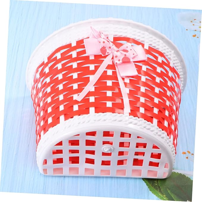 Plastic Baskets Scooters for Kids Wicker Storage Baskets Kids Decorations Girls Basket Scooter Basket Stroller Bike Bicycle Basket Black Shopping Girl Trumpet Wicker Bike Basket