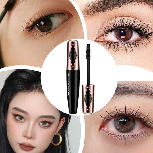 Black Waterproof Mascara - European and Style Lash Makeup, No Smudge or Sweat  Curl-Enhancing and Volumizing Mascara, Long-Lasting Slimming Lash Formula for All-Day Wear