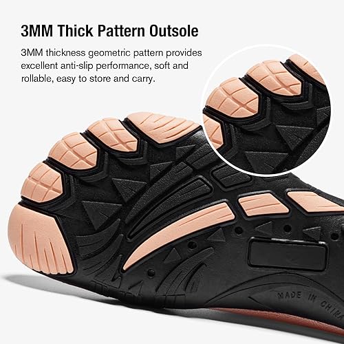 hiitave Womens Water Shoes Quick Dry Barefoot for Swim Diving Surf Aqua Sports Pool Beach Walking Yoga