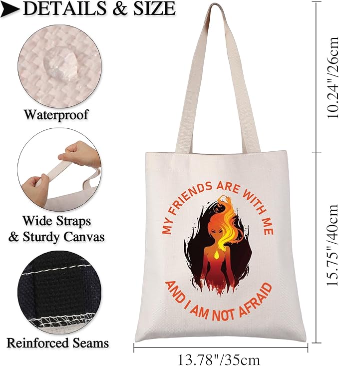 BDPWSS Crescent City Gifts My Friends Are With Me And I Am Not Afraid BFF Tote Bag House Of Earth And Blood Inspired Gift