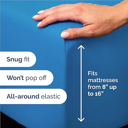 Full Size 4 Piece Sheet Set - Comfy Breathable  Cooling Bed Sheets Set - Hotel Luxury Bedding for Women, Men, Kids  Teens - Deep Pockets, Easy-Fit, Super Soft  Wrinkle Free - Oeko-Tex - Royal Blue