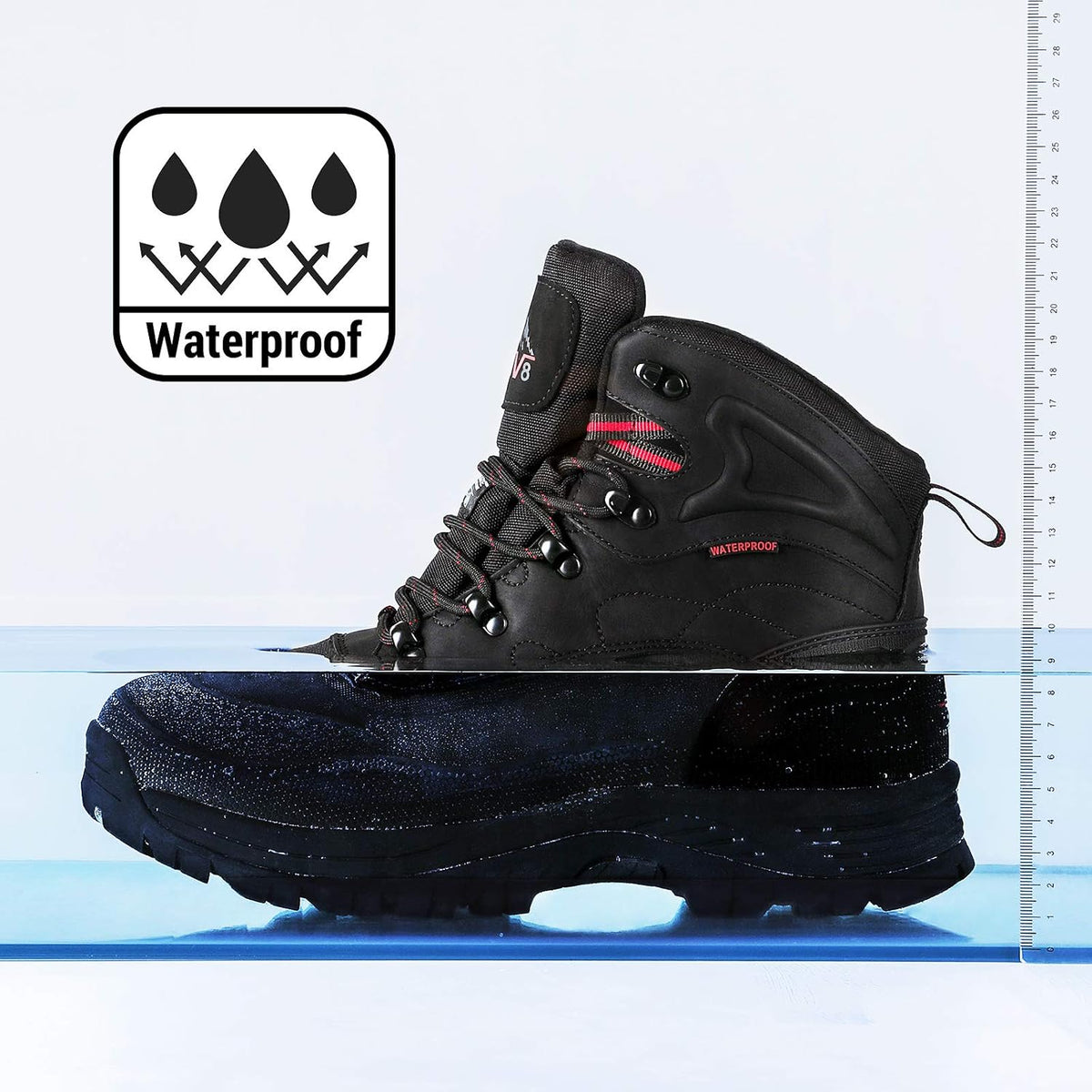 Size 11, NORTIV 8 Men's Insulated Waterproof Construction Hiking Winter Snow Boots.