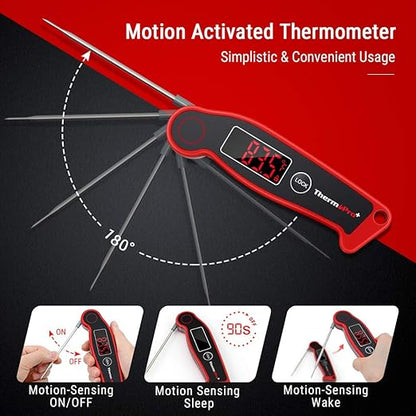 ThermoPro TP19 Waterproof Digital Meat Thermometer for Grilling with Ambidextrous Backlit  Thermocouple Instant Read Kitchen Cooking Food Thermometer for Candy Water Oil BBQ Grill Smoker