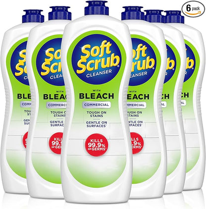 Soft Scrub Antibacterial Cleaner with Bleach Surface Cleanser, 36 Ounce (Pack of 6)