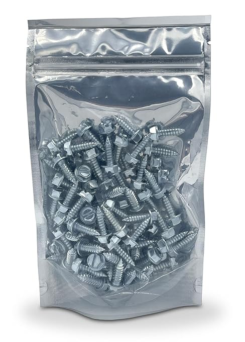 License Plate Screws - Number 14 x 0.75 inch Slotted Hex Head - American (100 Per Pack)