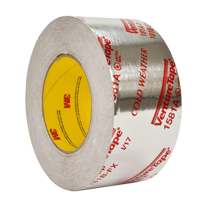 3M Venture Tape UL181A-P Aluminum Foil Tape 1581A, Rigid and Flexible Duct Seaming, Durable, Cold Weather Adhesion, 3.89 in x 60 yd, 2 mil