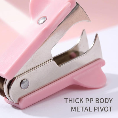 Pink Stapler Removal Tool, Stapler Removals Puller Tool, Wear-Resistant Remover Tool with Non-Slip Handle, Staple Puller Tool Supplies for Students, School, Home, Teachers Staple Removers