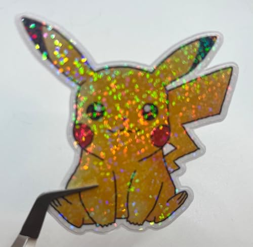Ashley E Glidewell Pixel Art Holographic Vinyl Sticker fits Watercolor Pikachu