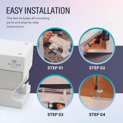 3 in 1 Under the Cabinet Electric Can Opener, Blade Sharpener, Bottle Opener, Under The Counter Mount, For Large And Small Cans (White)