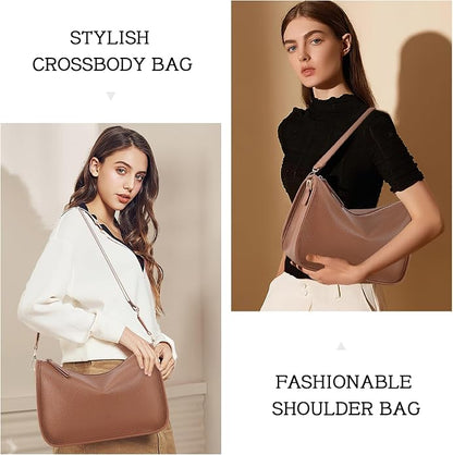 HKCLUF Crossbody Bags Purses for Women Trendy,Vegan Leather Medium Crossbody Purse,Shoulder Bag with 2PCS Adjustable Strap