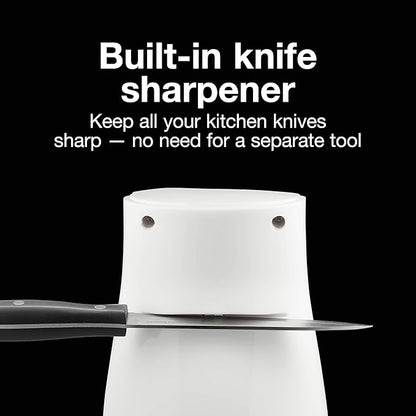Proctor Silex Power Electric Automatic Can Opener for Kitchen with Knife Sharpener, Twist-off Easy-Clean Lever, Cord Storage, White (75224PS), (Lever Not Included)