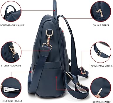 CHERUTY Women Backpack Purse PU Leather Anti-theft Casual Shoulder Bag Fashion Ladies Satchel Bags