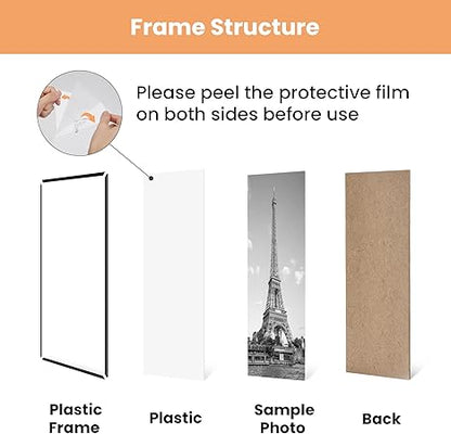 upsimples 12x18 Picture Frame Black 3 Pack, Scratch-Proof Poster Frames 12 x 18 for Photo Gallery - Slide-In Strips, Horizontal or Vertical Wall Mounting