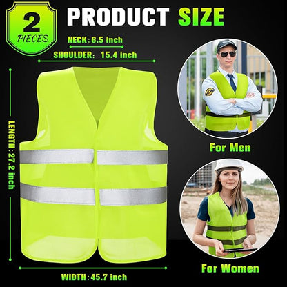 JaGely High Visibility Safety Vest, Bulk Reflective Mesh Safety Vest for Men and Women, Work, Cycling, Runner, Neon