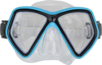 Aqua Blue and Black Monaco Children's Swimming Mask Ages 10 and up 6.25"