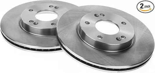 2pcs Disc Brake Rotor Set Assembly Front Rear Left Right Cast Iron for Kia,for Hyundai 12.70-Bolt Circle (Mm) 21.40mm-Discard Thickness 44.5mm-Item Height