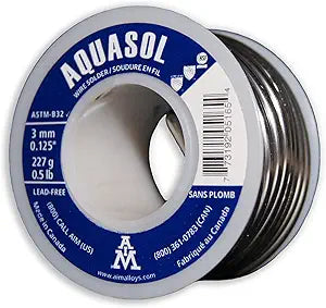 Lead-Free Plumbing Solder, Silver Bearing, 0.125inch dia, 12 Lb Spool