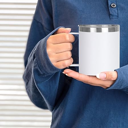 Insulated Travel Mug With Handle  Coffee Cup with Lid Handle Travel Insulated Mug  Water Cups Insulated Water Bottle Car Coffee Mug for Drink Coffee Hot Iced