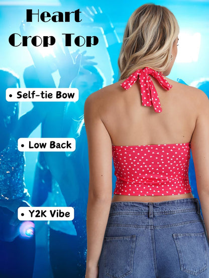 Paewin Womens Y2K Plunge Halter Top for Going Out .