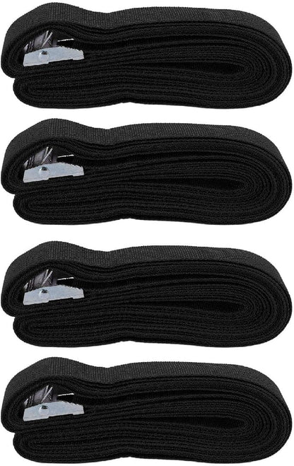 Luggage Tie Down Strap Heavy Duty Flexible Secure Hold 4 Suitcase Straps Quick Release Buckles for Camping (Black)