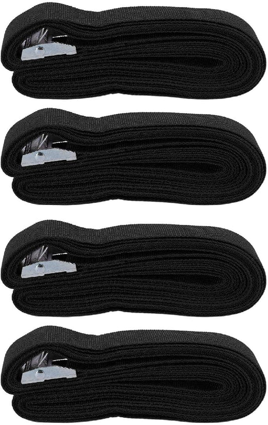Luggage Tie Down Strap Heavy Duty Flexible Secure Hold 4 Suitcase Straps Quick Release Buckles for Camping (Black)