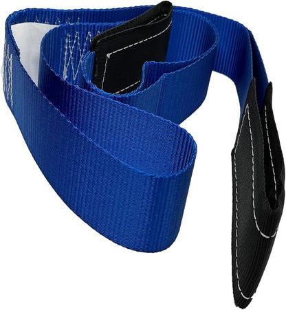 1Pack 2 "x6' Tow Strap with Reinforced Loops Vehicle Recovery Rope 10,000 Pound Breaking Strength 2 inch 6 Feet Lift Sling Strap,Blue