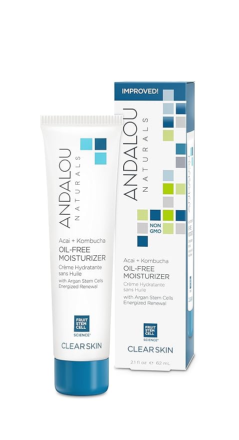 Andalou Naturals Acai  Kombucha Oil-Free Moisturizer, White Tea, 2.1 Fl Oz