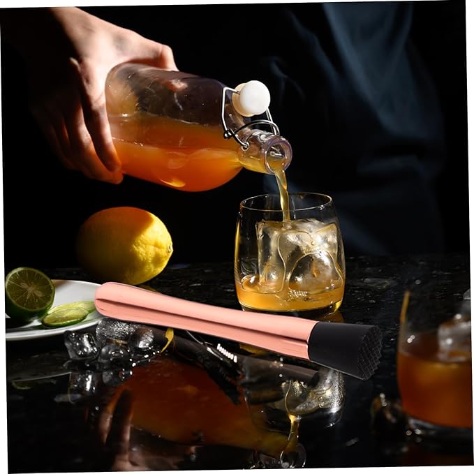 Healifty Crushed Popsicles Fruit Masher Bartending Tools Cocktail Muddler Lemon Smasher Muddler for Lemonade Muddler for Cocktails Bartending Supplies Stainless Gold