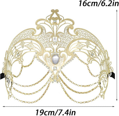 Thmyo Metal Venetian Costume Mask with Laser Cut for Women