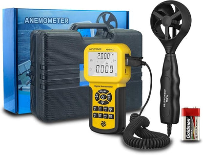 HVAC Anemometer Handheld CFM Pro HVAC Anemometer AP-846A Wind Speed Meter with Backlight Max/Min/Avg Functions for Measuring Wind Speed Air Velocity HVAC Air Flow Meter