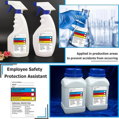 SDS Stickers/MSDS Stickers for Chemical Safty Data 2 X 3 Inches - Chemical Identifying and Labeling Sticker Decals - 250 HIMG Write-in Labels