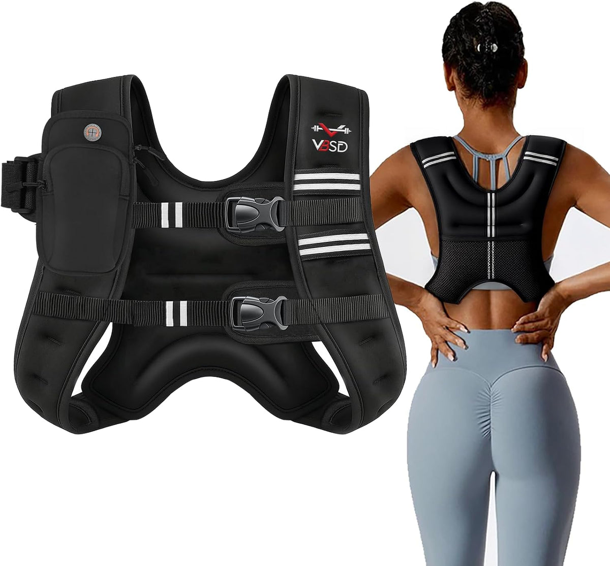 20lb Weight Vest for Women Men Body Weight Vests for Walking Strength Training Running Workout Jogging Fitness (Vest Only, Phone Pouch Not Included)