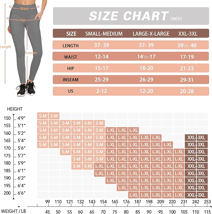 NEW YOUNG 3 Pack Leggings with Pockets for Women,High Waisted Tummy Control Workout Yoga Pants