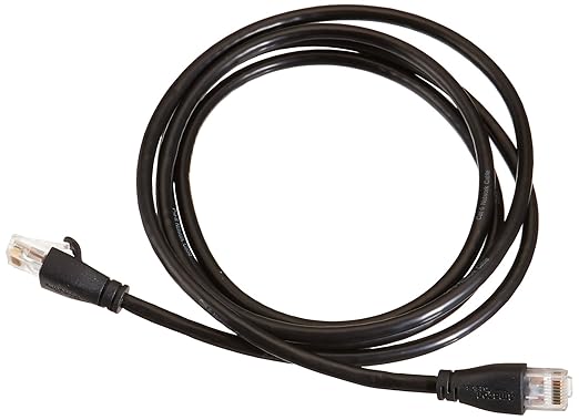 Basics RJ45 Cat 6 Ethernet Patch Cable for PC, TV, Tablet, Router, Printer, 1Gpbs Transfer Speed, Gold-Plated Connectors, 5 Foot, Black