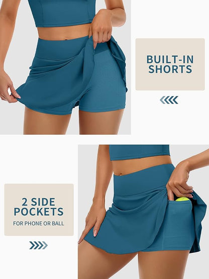 ATTRACO Tennis Dress for Women with Shorts and Pockets Racerback Golf Workout Outfits