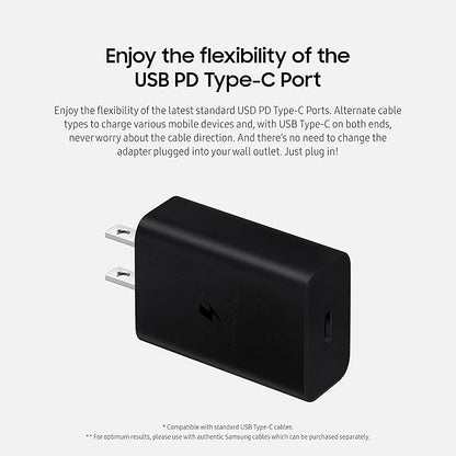 Samsung 15W Wall Charger Type C Only (Cable not Included), Black