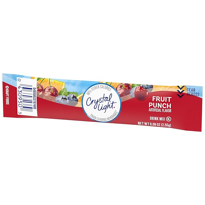 Crystal Light Fruit Punch Artificially Flavored Powdered Drink Mix, 10 ct. On-the-Go-Packets