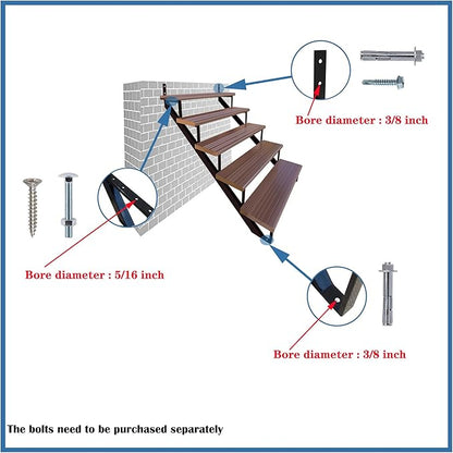MTB Black Steel Stair Riser with 1234567 Steps