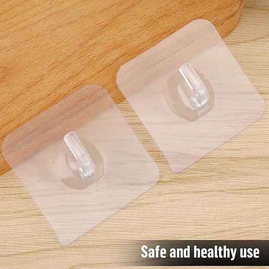 12 Pack Adhesive Hooks Clear Plastic Waterproof Heavy Duty Sticky Wall Ceiling Door Window Pothook Home Kitchen Bathroom Shower Office for Hanging Hat Towel Picture Coats (12)