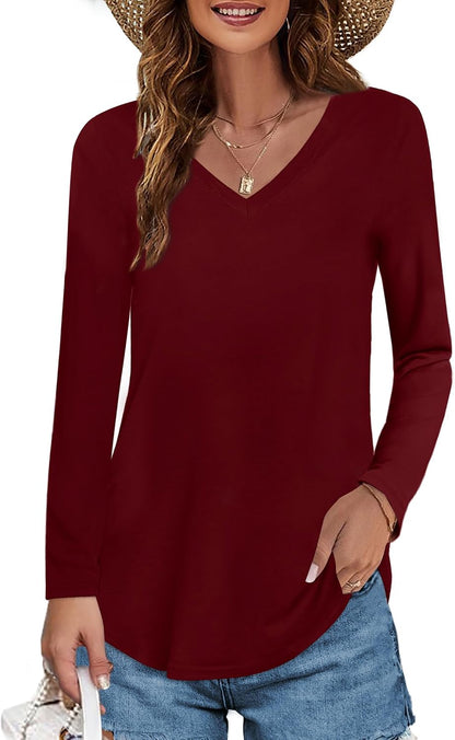 Sonoma Womens T Shirts V Neck Summer Short/Long Sleeve Cotton Tops Tees .