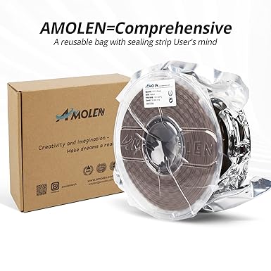 AMOLEN Dark Walnut Wood 3D Printter Filament 1.75mm -0.02mm PLA 3D Printing Filament Wood pla Filament with Real Wood Fiber Wood Texture Filament,1KG