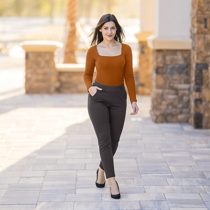 Marycrafts Women's Pull On Stretch Yoga Dress Business Work Pants
