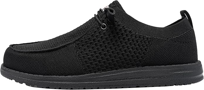 Lightweight, steel-toe slip-on shoes from LARNMERN, comfortable and protective for work or everyday wear.