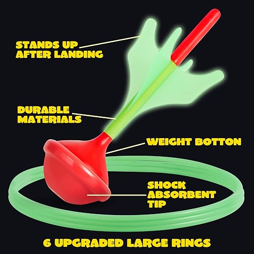 JOYIN Lawn Darts Game Set for Kids and Adults - Glow in The Dark Outdoor Games Lawn Games for Adults and Family, Soft Tip Lawn Darts Set for Kids Camping Games, Outside Yard Games
