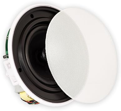 Theater Solutions TSQ670 In Ceiling 70 Volt 6.5" Speakers Quick Install Pair , White