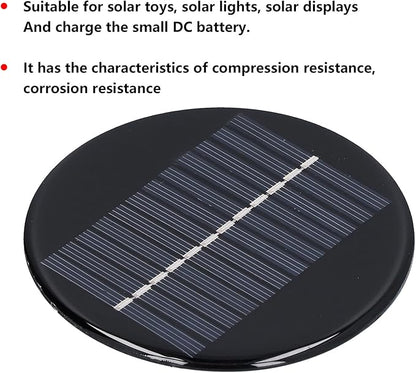 0.8W 6V 10cm Round Solar Panel DIY Solar Panel Solar Charging Board Portable Power Generator for Small Projects